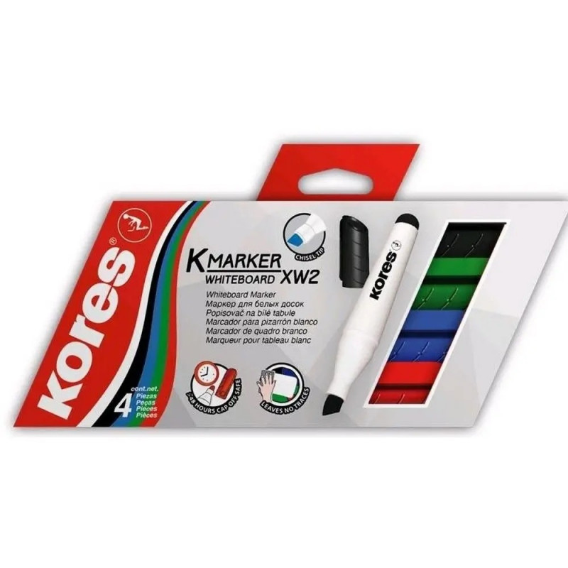 Popisovač Kores na tabule - 3mm, sada 4 ks Popisovač Kores na tabule - 3mm, sada 4 ks
