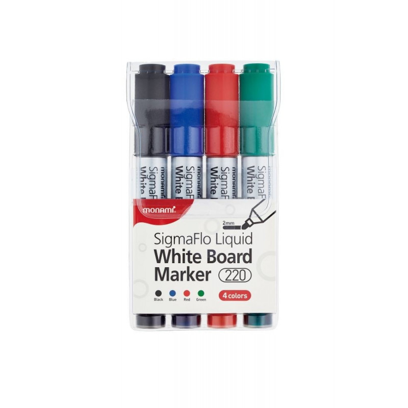 Popisovač na bílé tabule MONAMI 220 - 2mm / sada 4 ks Popisovač na bílé tabule MONAMI 220 - 2mm / sada 4 ks