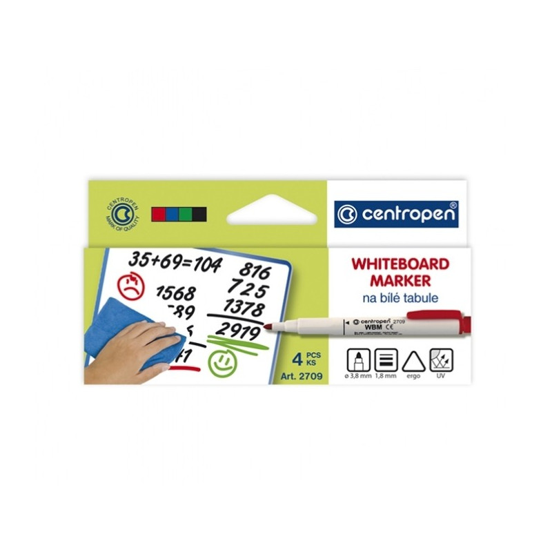 Popisovač Centropen 2709 na tabule ergo - sada 4 ks Popisovač Centropen 2709 na tabule ergo - sada 4 ks